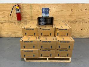 lot 106 image: ROYAL 25 Cases of- Premium Interior Latex WallTrim Paint & Primer in One, Eggshell, Ultra White Tint Base (4 gallons per case)