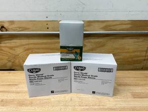 lot 59 image: CURAD Lot of 2 Cases of- Germ Shield Sterile Medical Grade Nitrile Exam Gloves (2 packs of 15 per case)