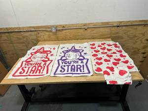 lot 108 image: Lot of 4- Large Gift BagsGunny Sacks