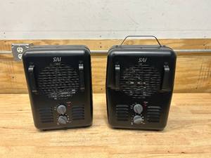 lot 125 image: SAI Lot of 2- 1,500-Walt Utility Milkhouse Fan-Forced Portable Heaters with Thermostat