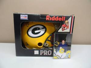 GREEN BAY PACKERS HALL OF FAMER BRETT FAVRE RIDDELL PRO LINE FULL SIZE HELMET - WITH COA - FANTASTIC PIECE - PLEASE SEE PICTURES