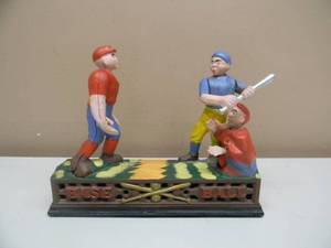 VINTAGE Baseball Mechanical Coin Bank - Cast Iron - NICE - GREAT PIECE - SEE PICTURES