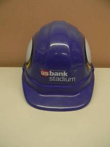 OFFICIAL MINNESOTA VIKINGS US BANK STADIUM HARD HAT - GIVEN TO COMPANY TOURS DURING CONSTRUCTION - VERY COOL RARE PIECE - SEE PICTURES