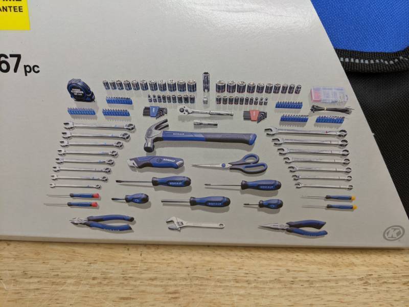 lot 36A image: Brand New Kobalt  267-Piece Household Tool Set with Soft Case 