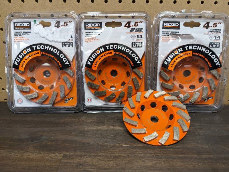 lot 135 image: (4) RIDGID 4.5 in. Turbo Cup Wheels