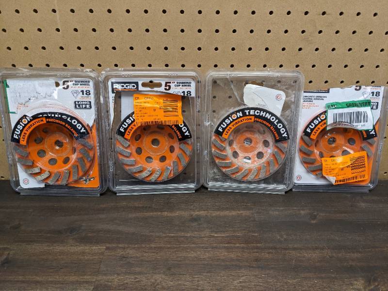 lot 136 image: (4) RIDGID 5 in. 18-Segment Turbo Cup Grinding Wheels