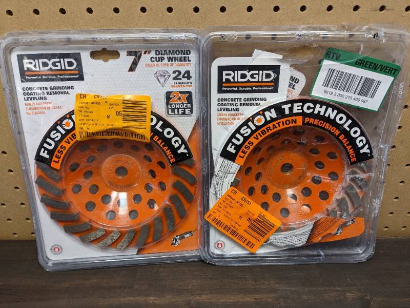 lot 138 image: (2) RIDGID 7 in. 24-Segment Turbo Cup Grinding Wheels