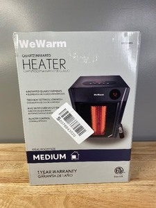 lot 29A image: Brand New Lifesmart WeWarm 1,500-Watt Electric Infrared Portable Space Heater with 4-Elements and Remote 