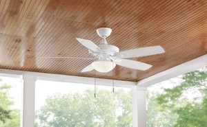 lot 109 image: New Hampton Bay Gazebo III 52 in. White LED IndoorOutdoor Ceiling Fan with Light Kit