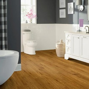 lot 190 image: 2 Cases of TrafficMaster 6 in. W x 36 in. L Honey Oak Peel and Stick Luxury Vinyl Plank Flooring (36 sq. ft.case)