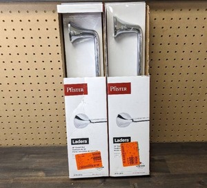 lot 57 image: Set of 2 New Pfister Ladera 18 in. Towel Bars in Polished Chrome