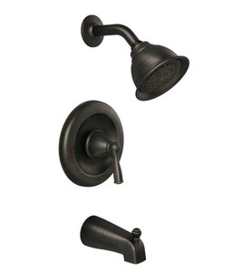 lot 23 image: New MOEN Banbury Single-Handle 1-Spray 1.75 GPM Tub and Shower Faucet in Mediterranean Bronze (Valve Included)
