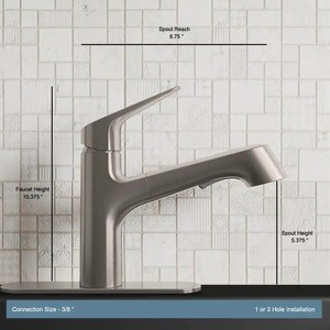 lot 59 image: Kohler Vin Single-Handle Pull-Out Sprayer Kitchen Faucet in Vibrant Stainless
