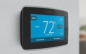 lot 15 image: Sensi Touch Wi-Fi Smart Thermostat with Touchscreen Color Display, C-Wire Required by Emerson