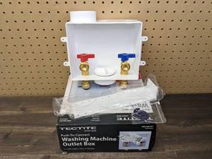 lot 93 image: Tectite 12 in. Brass Push-to-Connect x 34 in. Male Hose Thread Washing Machine Outlet Box