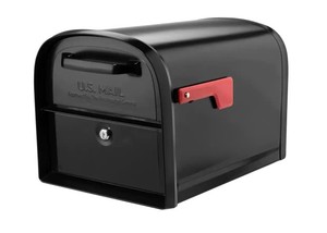 lot 68 image: Oasis 360 Black, Large, Steel, Locking Parcel Mailbox with 2-Access Doors by Architectural Mailboxes