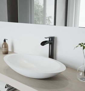 lot 97 image: VIGO Niko Single-Handle Vessel Sink Faucet in Matte Black