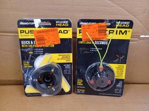 lot 131 image: Ryno-Tuff Universal Fit Push-N-Load 3 Blade Replacement Head and Universal Fit Pivotrim Replacement Head for Gas and Select Cordless String Grass TrimmerLawn Edger