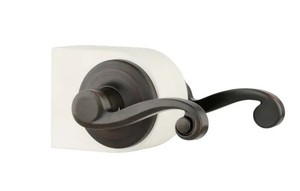 lot 65 image: Set of 2 Kwikset Lido Venetian Bronze Passage HallCloset Door Handles with Microban Antimicrobial Technology