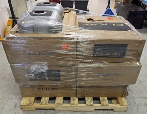 lot 193C image: Pallet of 7 Elkay and Glacier Bay Kitchen Sinks