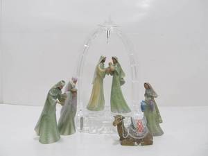 lot 180 image: Hawthorne Village Nativity Set
