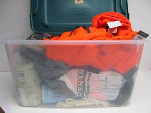 lot 185 image: Large Bin FULL of New and Lightly Used HuntingCamping Equipment & Gear #4