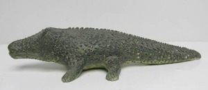 lot 192 image: Larger Vintage Heavy Folk Art Alligator 