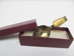 lot 147 image: Vintage Curved Hand Sterling Silver Spoon