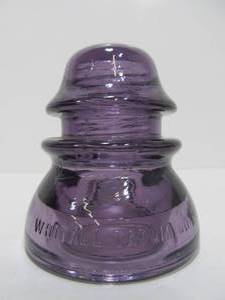 lot 212 image: Antique Whiteall Tatum Amethyst Purple Glass Insulator