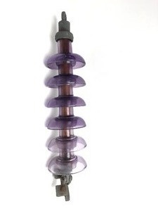 lot 1 image: Rare 1916 Cochrane Bell Suspension 6-bell Stacking Purple Insulator