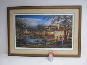 lot 205 image: Large Framed Signed Numbered Terry Redlin Print - Summertime