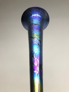 lot 40 image: Stunning Signed Iridescent BluePurple Art Glass Vase