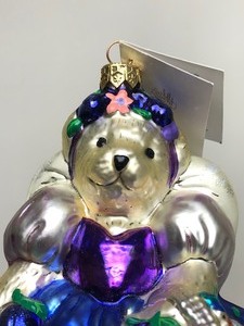 lot 38 image: Muffy Plum Fairy Glass Christmas Ornament by Christopher Radko