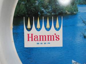 lot 323 image: Vintage HAMMS Metal Beer Tray