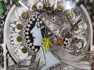 lot 329 image: Vintage 1970s Reverse on Glass Artwork - Zodiac