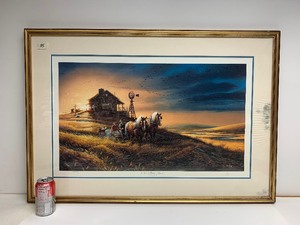 lot 301 image: Framed Signed Numbered TERRY REDLIN Print - for Amber Waves of Grain