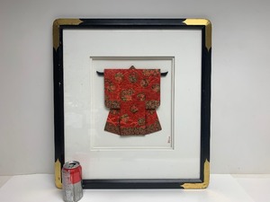 lot 302 image: Framed Signed Vintage Oriental Small Kimono Artwork