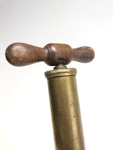 lot 318 image: Antique Tall Brass Tire Pump