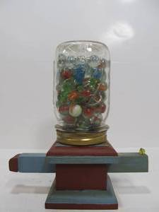 lot 352 image: Original Handmade Marble Dispenser With Marbles 8
