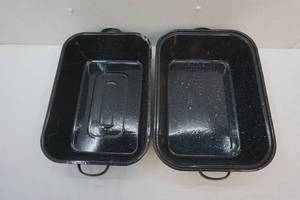 enamel ware roasting pan with lid