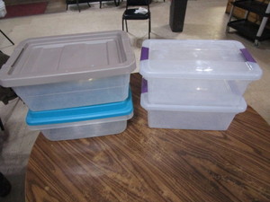 (4) Small Storage Totes