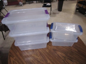 (5) Small Storage Totes