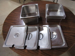 (5) 12 SS Pans (3) 4 Deep (2) 6 Deep (4) Lids