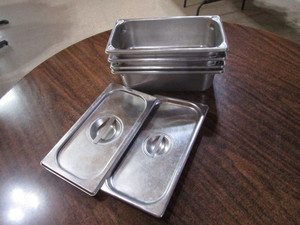 (4) 14 SS Pans 4 Deep (2) Lids