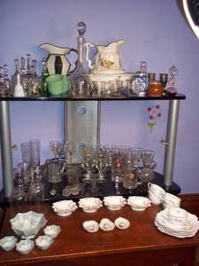 Lot of decorative glassware, pitche...