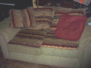 Comfy couch with pillows...