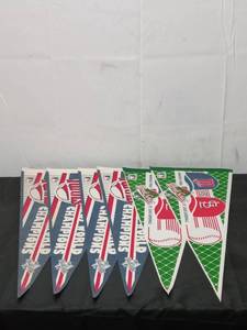 lot 107 image: Collection of 6 Twins 1987 World Series Pennants