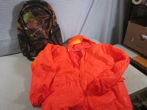 lot 223 image: (EW6) Camo Back Pack and Orange Rai...