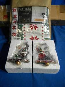 lot 48 image: (Lot of 2) National Tree Company Santa Stocking Holders  Vaulia Duvet Cover (Queen)