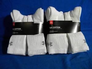 lot 79 image: Brand New Under Armour Cotton Athletic Socks (2 Packs)